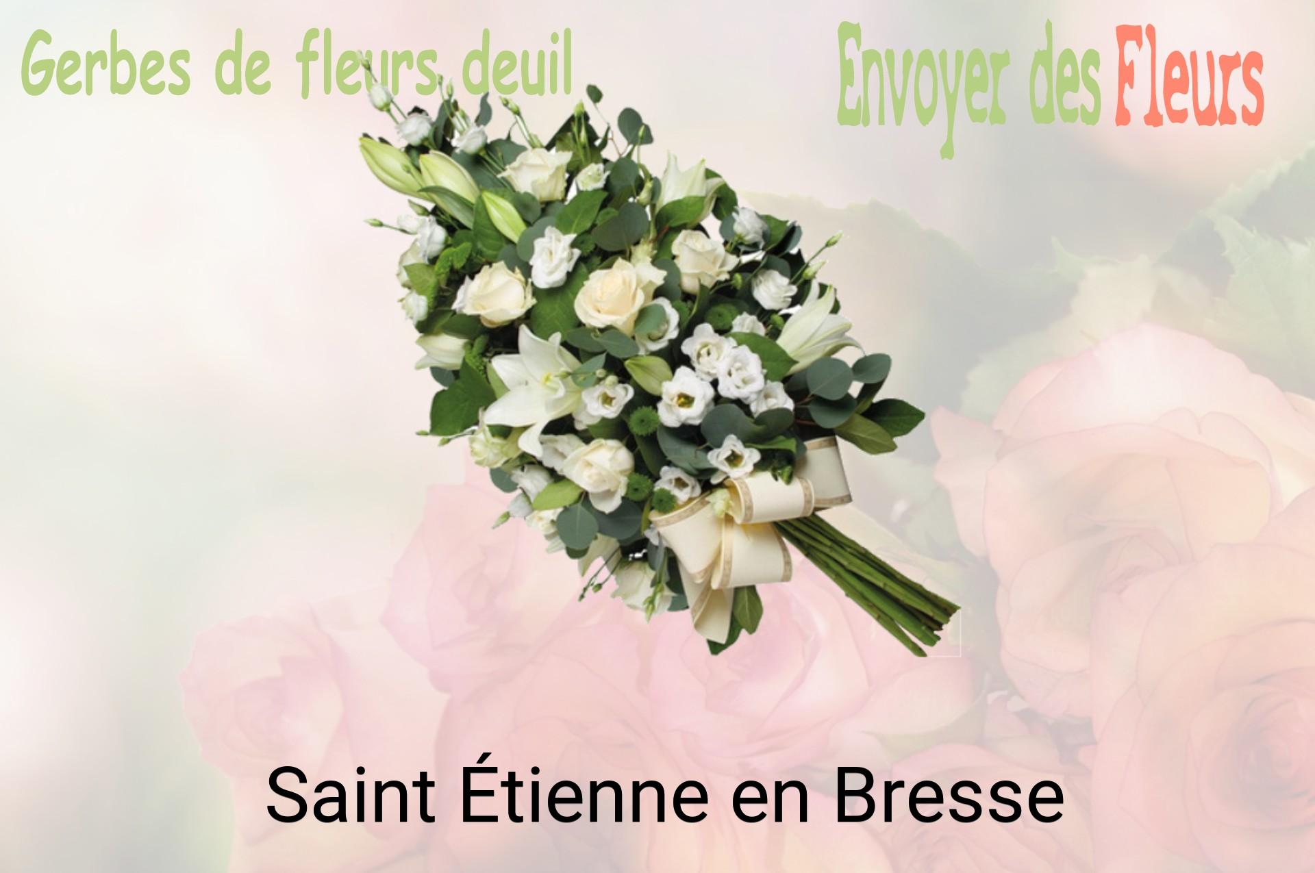 Gerbe de fleurs de deuil livrée à Saint-Étienne-en-Bresse